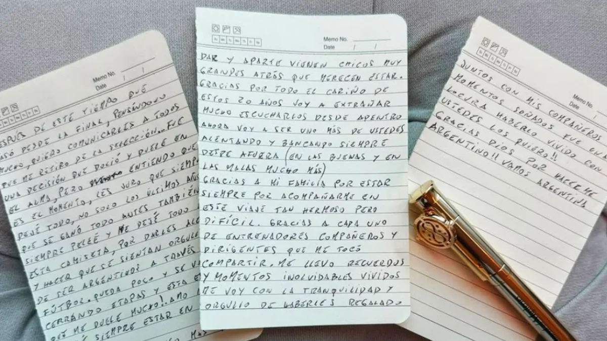 Cartas con las que Leonel Messi anunció su retiro (vía: @leomessi)